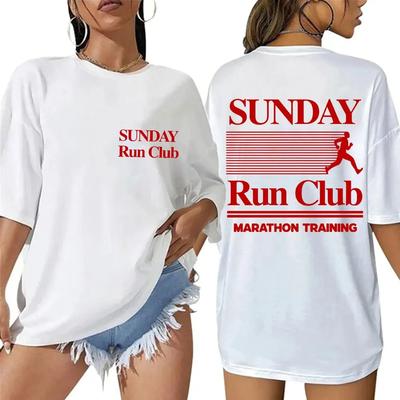 2026 Sunday Run Club Training Graphic T-Shirts Men Women Sport Fashion Short Sleeve Cotton Casual T Shirts Hipster Streetwear