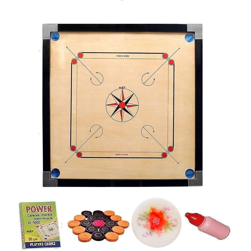 Superior Matte Finish Practice Carrom Board for Serious Professional Practice with Coins Striker and Powder Black New