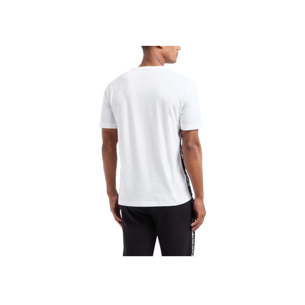 Emporio Armani Ea7 Solid Color Round Neck Short Sleeve T-Shirt Men Tops White 6DPT04-PJVPZ-1100