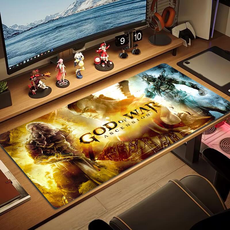 God of War Color Mouse Pad Large Gaming Table Cushion Non-slip Laptop Tablet Big Mousepad XXL Mat Mini PC Playmat With Lock edge