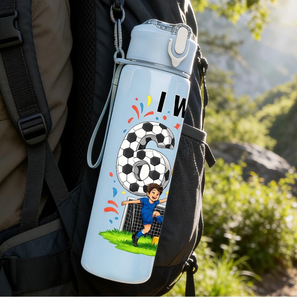1PC I Was 67 Birthday Kid Art Print 750ml Color Plastic Sports Water Bottle Leakproof Flip Straw Lid Suitable for Sports Office Home Use