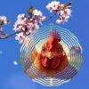 Kaijit - 1pc Sunrise Rooster Pattern 2D Mandala Wind Chime - Rotating Art Decoration for Garden, Patio And Home Decorhere