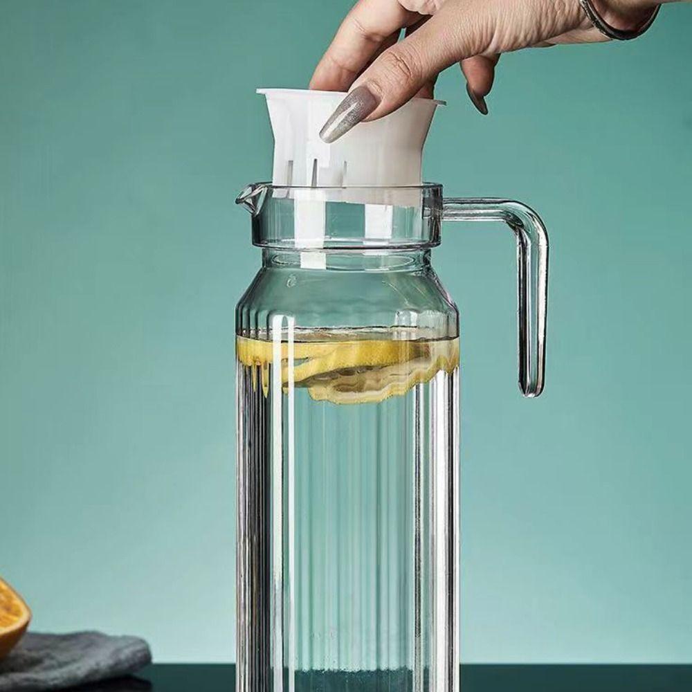 with Lid Stripe Pitcher Anti-fall Water Bottle Ice Tea Pot Water Jug  Beverage