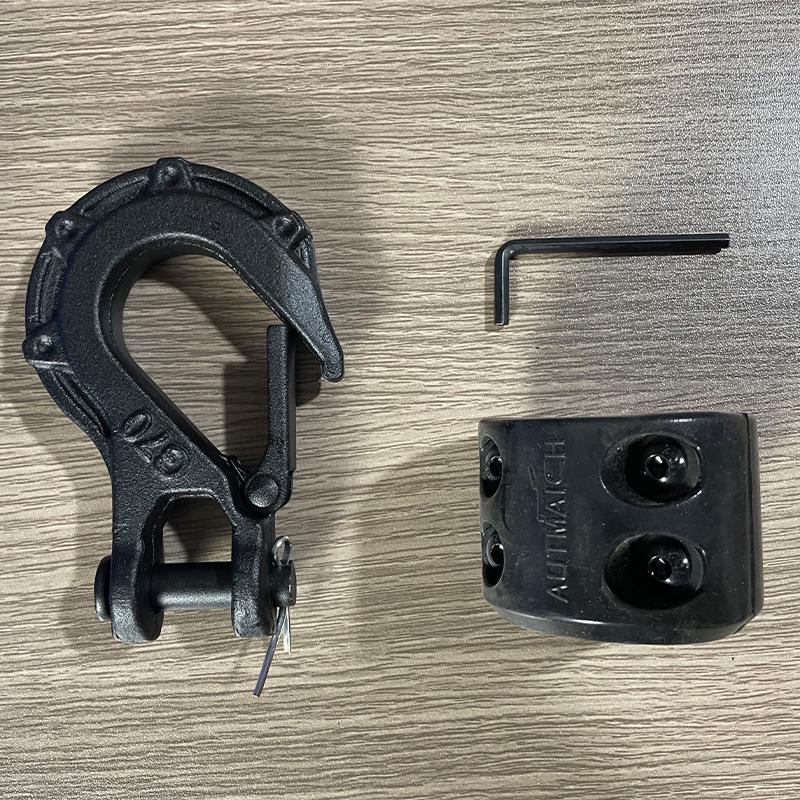 Forged Trailer Hitch Rubber Plug with Shaped Winch Hook & Hex Wrench