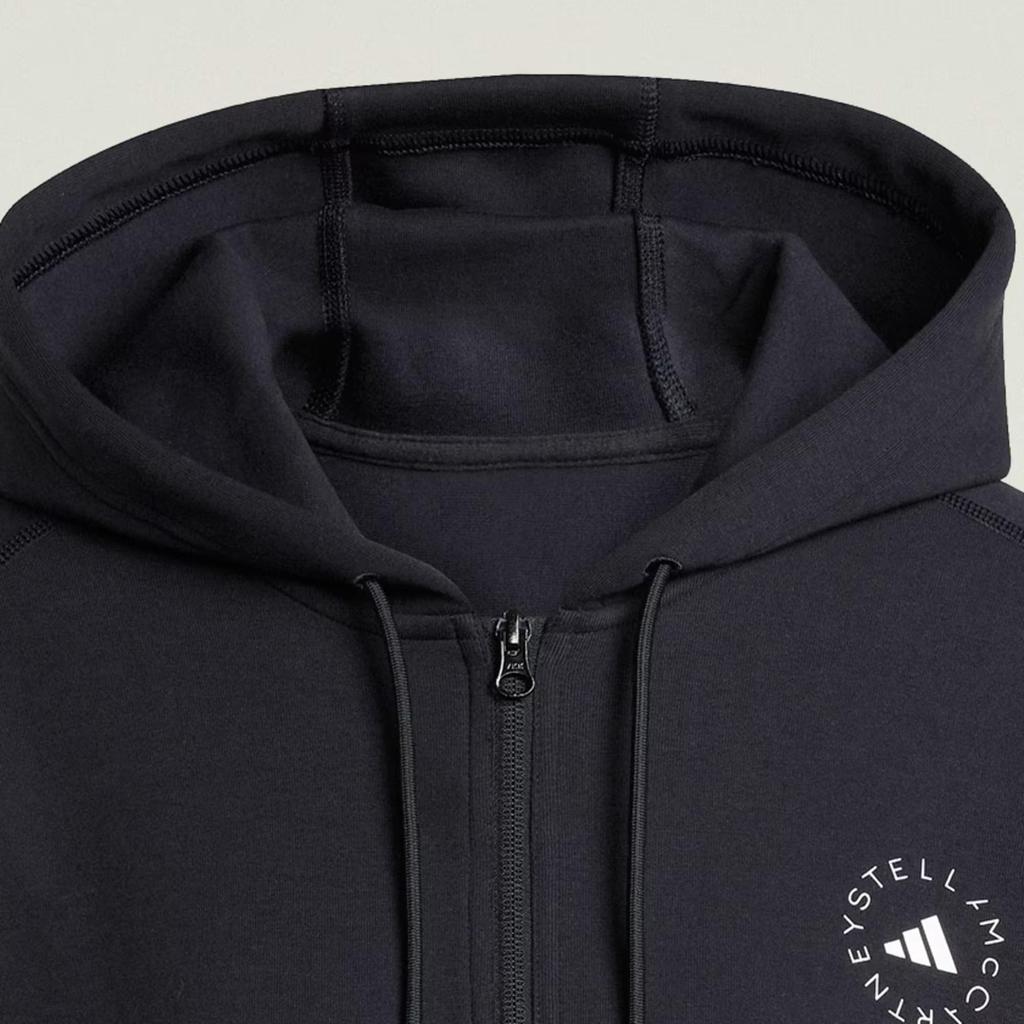 adidas By Stella McCartney Cropped Full-Zip Hoodie Black Women's JD8107