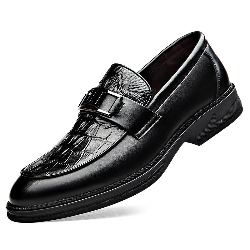 Men s Crocodile Pattern Slip-on Leather Dress Shoes - Breathable, Comfortable  Lightweight 43