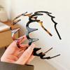 Brown Resin Wave Toothed Headband for Women Girls High Skull Top Korean Zigzag Hair Comb Notched Hairband Hair Accessories