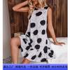 Batwing Hem Dress with Sleeveless Polka Dot Print - Cute and Playful Women's Clothing