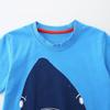 Summer New Arrivals Boys' T-Shirt Round Neck Children's Short-Sleeved T-Shirt Knitted Cotton Shark Print Children's Sweatshirt