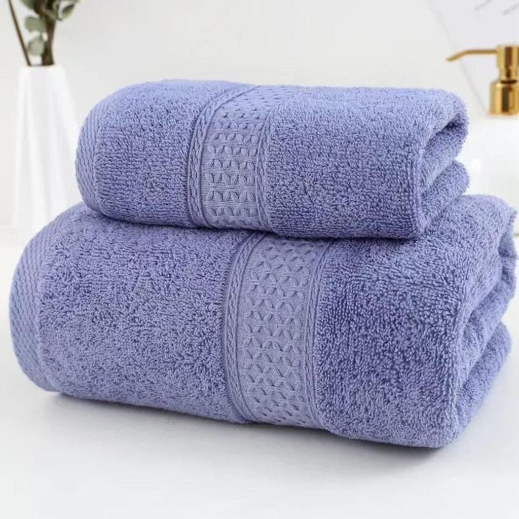 Premium 100% Cotton Towel Set: Soft, Thick Face, Bath, and Wash Towel Collection