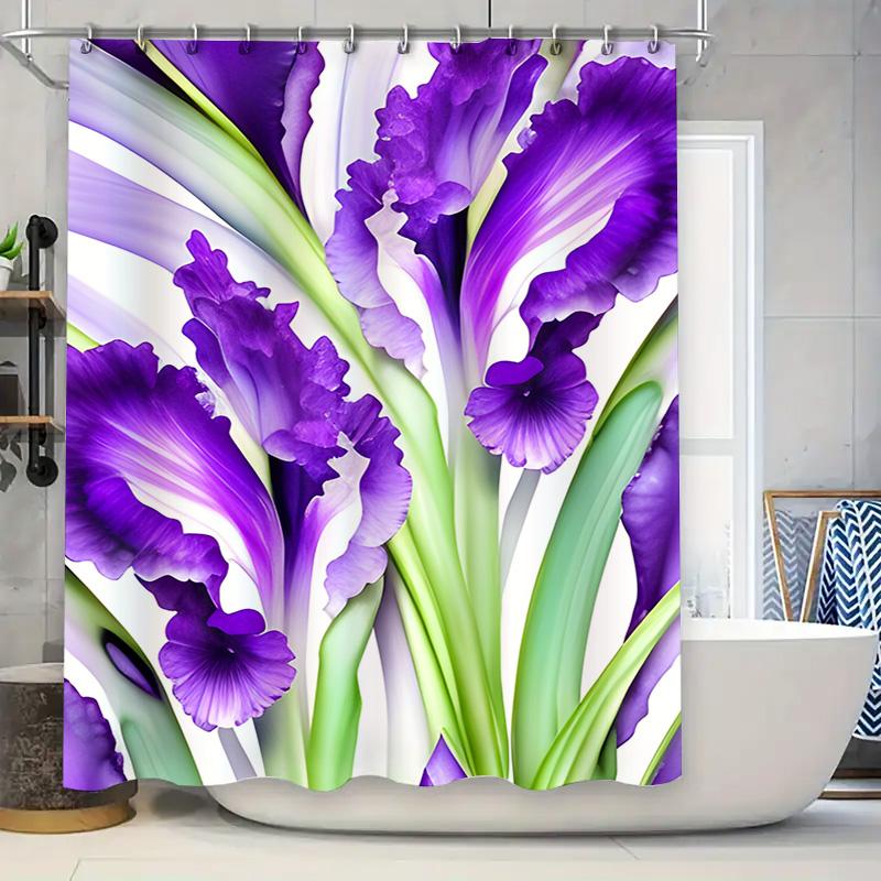 Abstract Bath Rug: Colorful Bathroom Shower Curtain with Purple Border for Home Decor Perfect Gift Idea (Customized Size) 90x180cm