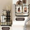 Cute Cat Kitchen Storage Basket Standing Durable Cutlery Holder Organizer No-drill Utensil Drying Rack Household