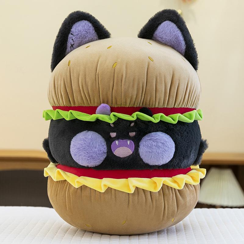 Adorable Dudu Cat Hamburger Plush Toy - Creative Cat Doll Children's Companion Gift