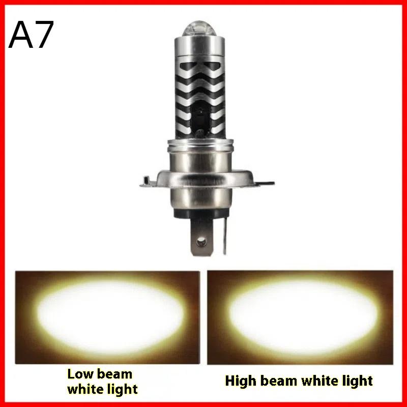 Led Motorcycle Light Moto Accessories 3000K+6000K 12V Headlight Bulbs Dual Color Auxiliary Spotlight Lamp