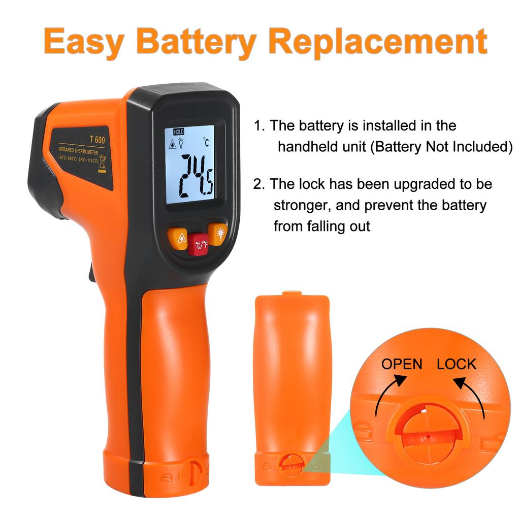 NJTY Infrared Thermometer Non Contact Digital Temperature Gun  50 degrees C 600 degrees C ( 58 degrees F 1112 degrees