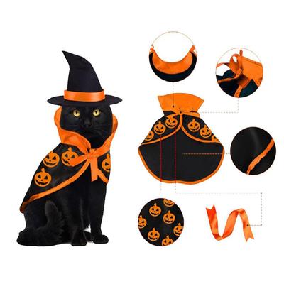 Oblečení pro kočky Cosplay Kostýmy Halloween Pet Cape Sada klobouků Kočka Psí Kostýmy Oblékání Foto Rekvizity Domácí zvířata Produkty Příslušenství