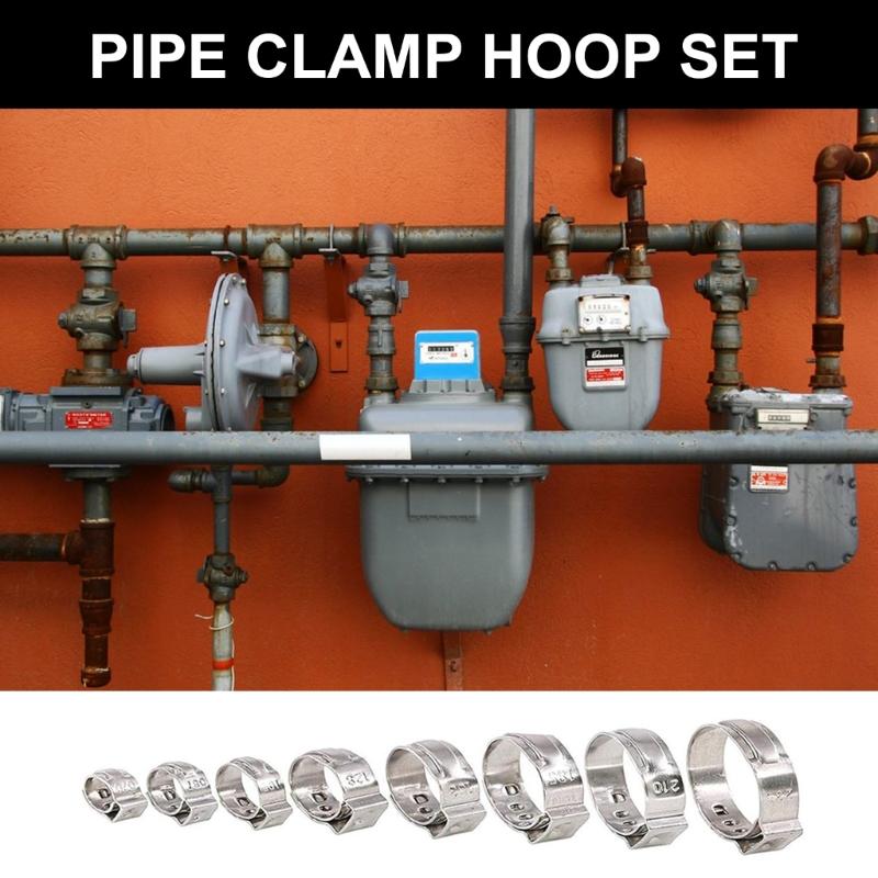 130Piece Single Ear Stepless Hose Clamps Set for Automotive Pluming Pipe Sealing Pipe Joints