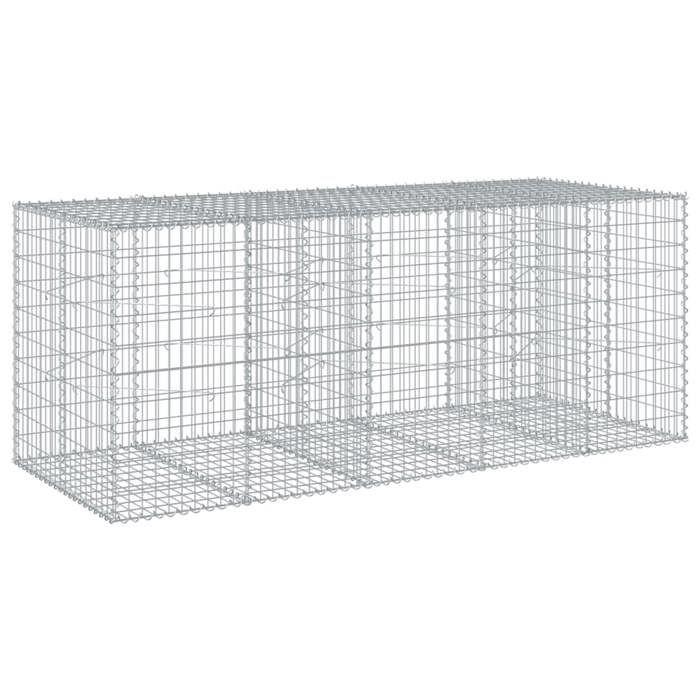 VidaXL Panier gabion avec couvercle 250x100x100 cm fer galvanisé, mur en gabion, mur de soutènement en gabion, clôture en 3295193