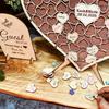 Wooden Hearts Guest Book Alternative Sign In Book Message Board Wedding Guest Book  Birthday Party