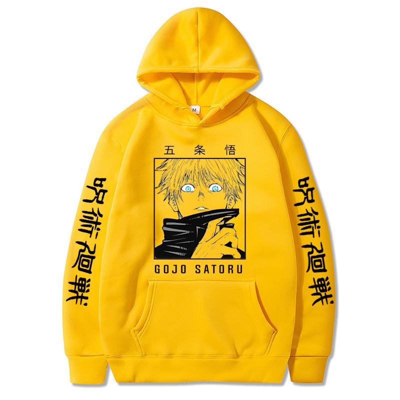 Anime Jujutsu Kaisen Graphic Print Hoodies Vintage Oversized Hooded Sweatshirt Long Sleeves Soft Cotton Hoodie Men Women Clothes