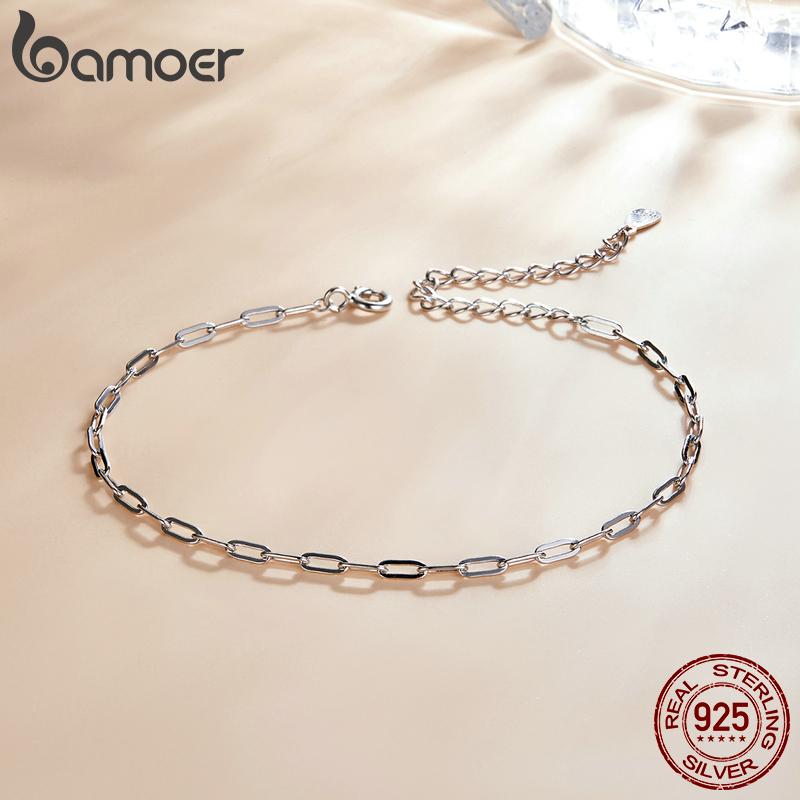 Brățară reglabilă cu cablu aurit BAMOER din argint 925 pentru bijuterii de modă pentru femei