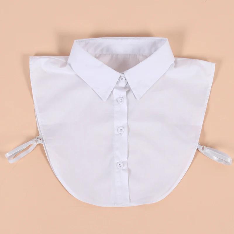 Detachable Cotton Lapel Shirt Fake Collar Solid Color False Blouse Neckwear Vintage Lace Lapel Blouse Top Clothing Accessories
