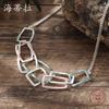 Luxury Hot-selling Enamel Color Geometric Hollow Necklace, Personalized Simple Hollow Square Women's Versatile Neck Chain