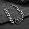Gothic Silver Skull Chain Bracelet for Men Rock Party Jewelry Biker Bracelet Gift