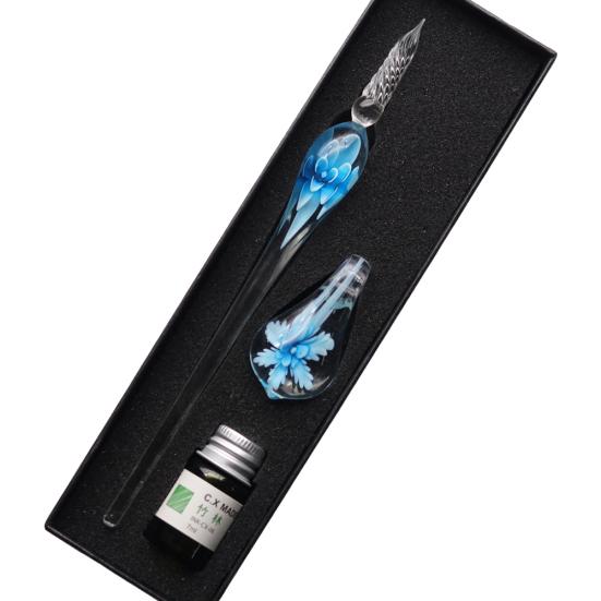 Ink Pen Easy Clean Writing Bright Color Student Gift Glass Pen