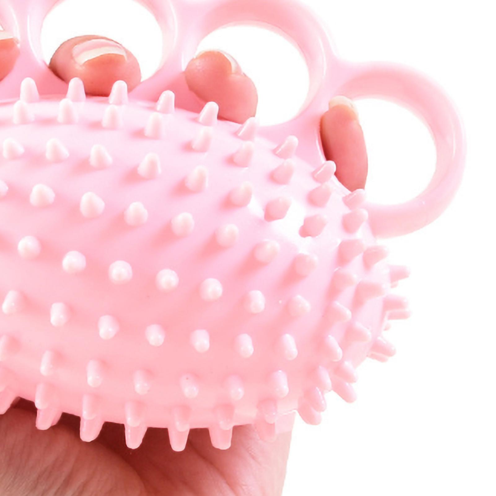 

Мяч для тренировки хвата на 4 пальца, безопасный реабилитационный мяч для укрепления рук TPR для пожилых людей розовый