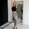 Leopard Print Maxi Skirt Elastic High Waist Satin Long Skirt Commuting Style