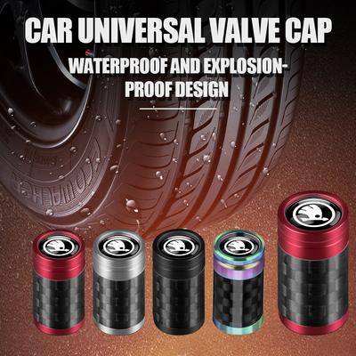 AAABW1 Tire Valve Stem Caps Dust Covers Carbon Fiber Car Wheel Tyre Air Valve Case for Rapid Octavia Superb Kamiq VRS Karop Fabia