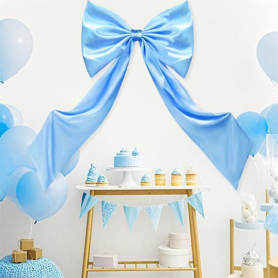 Large Satin Bow 78" x 48" Giant Bow Ribbon Tie for Christmas Birthday Party Wedding Bridal Bachelorette Graduation Room Backdrop Wall Decor