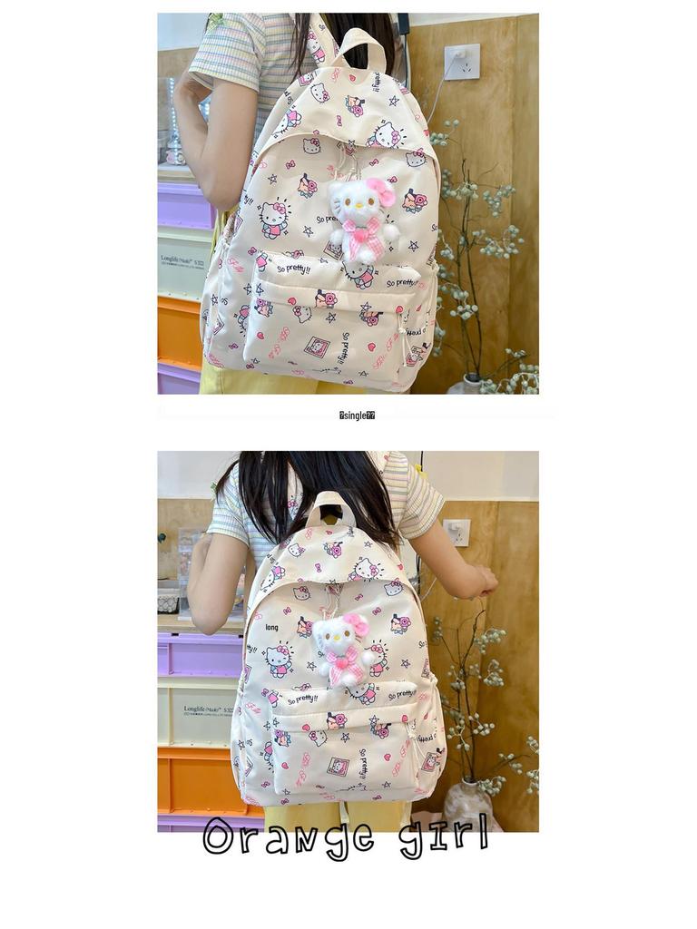 Large Capacity KT Cat Cartoon Backpack for Girls and Students