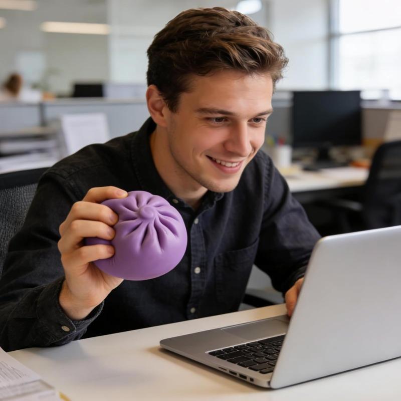 Giant Realistic Dumpling Squeeze Toy With Steamer Slow Rising Soft Sensory Fidget Stress Ball Anxiety Relief Toy For Kids Adults