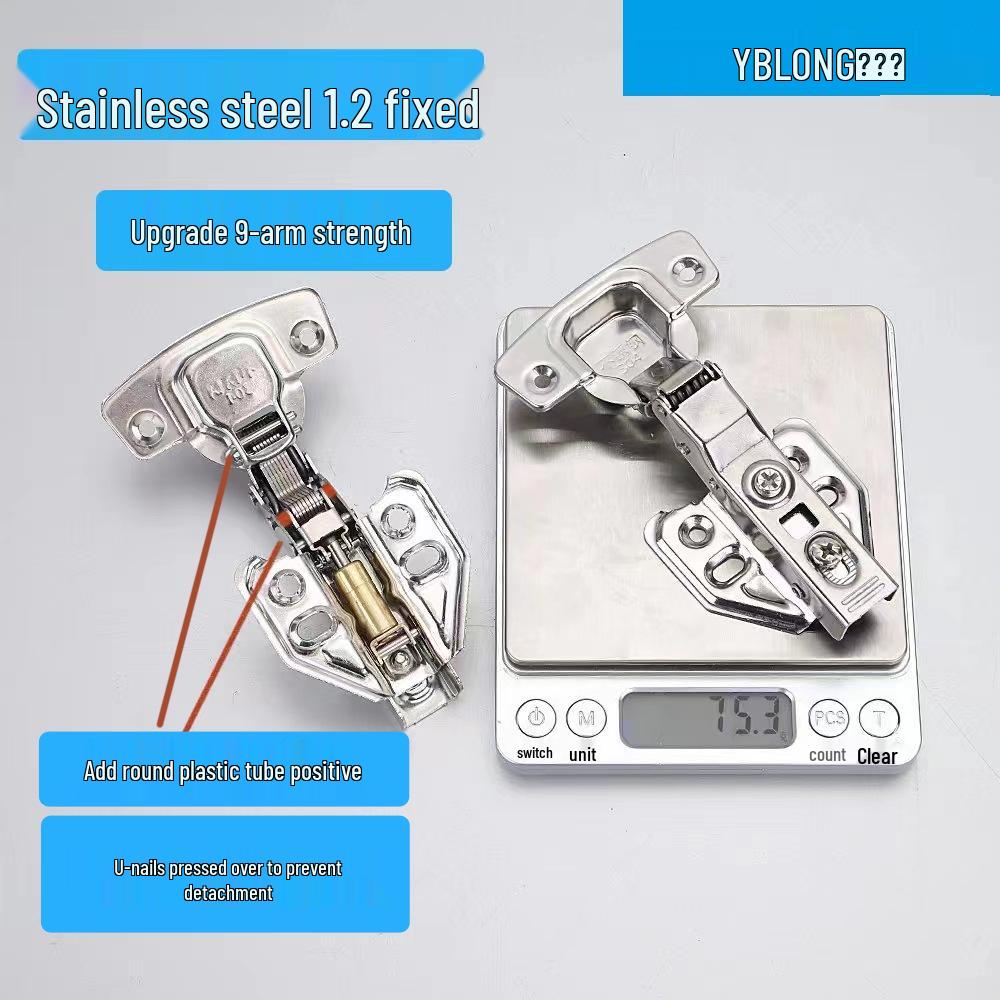 304 Stainless Steel Hydraulic Cabinet Door Hinge with Damping Spring