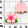 30-Piece Set: Pink Resin Sunflower & Rose Flower Pendants for DIY Jewelry