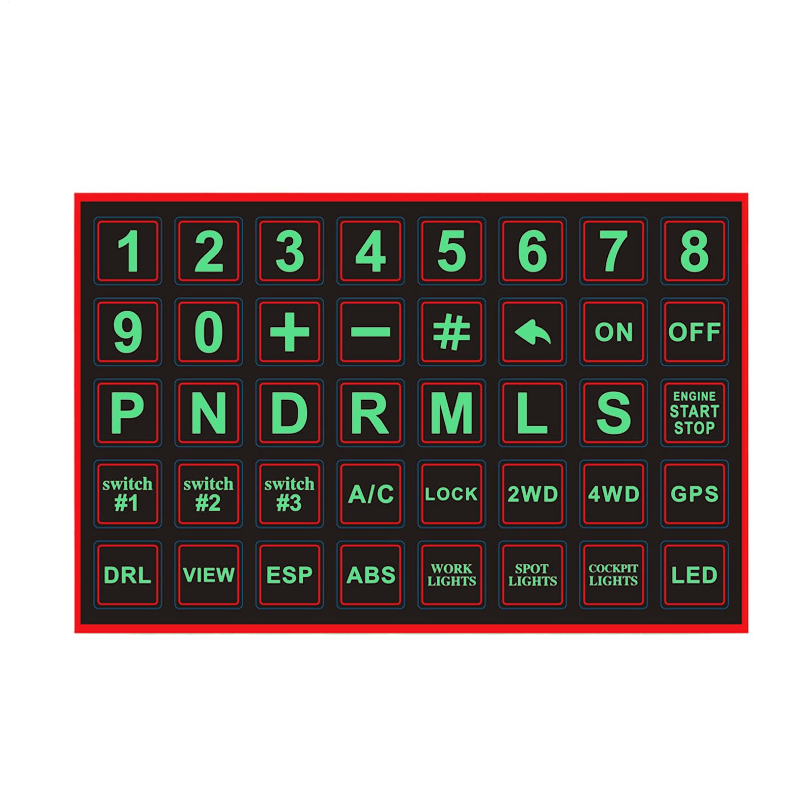 

Interior Car Decal, 40 Bright Button Stickers, 0.04 Car Interior Accessories for Appropriate and Convenient Dashboard Visibility and Night Safety Please refer to the description