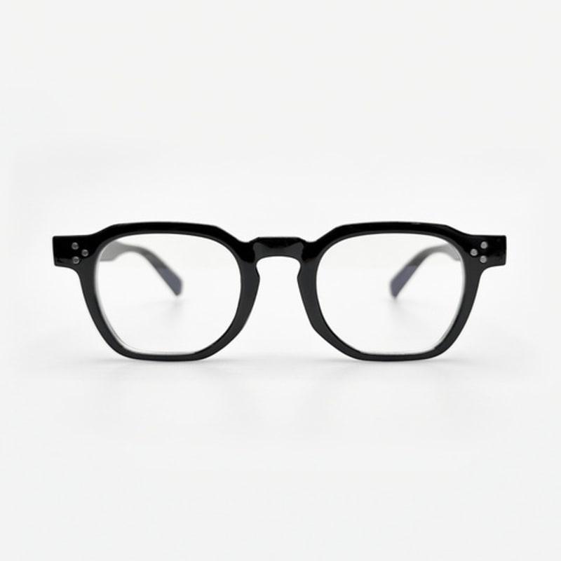 KOLEAT WOMEN French Chic Horn-Rimmed Round Square Blue Light Blocking Glasses [DBBK]