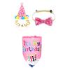 Pet Birthday Party Decoration Kit Dog Bandana Hat Banner Flag Number Set Includes Balloons Bow Tie Tape Suitable for Pet Celebrations