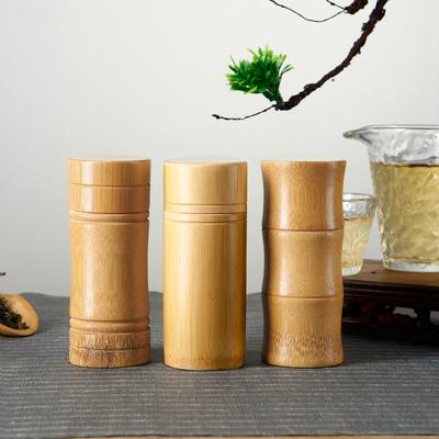 Tragbare Bambus-Lebensmittelaufbewahrungsbox Tee-Nuss-Gewürzaufbewahrungsbox Teedose Umweltfreundliches Organizer-Glas Küchenbehälter