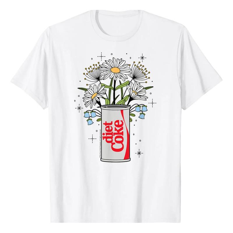 Coca-cola - Camiseta Con Flores Y Lata De Coca S