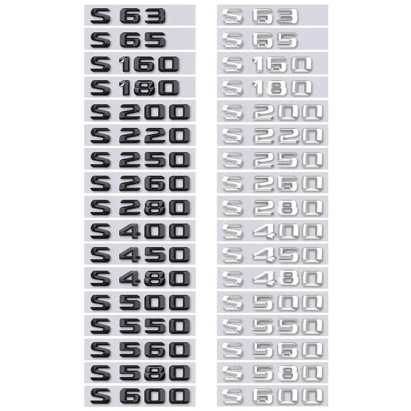 S63 65 160 S220 250 S480 S550 S600 Letter Logo Car Sticker for Mercedes Benz S Class Refit Rear Boot Displacement Trunk Label