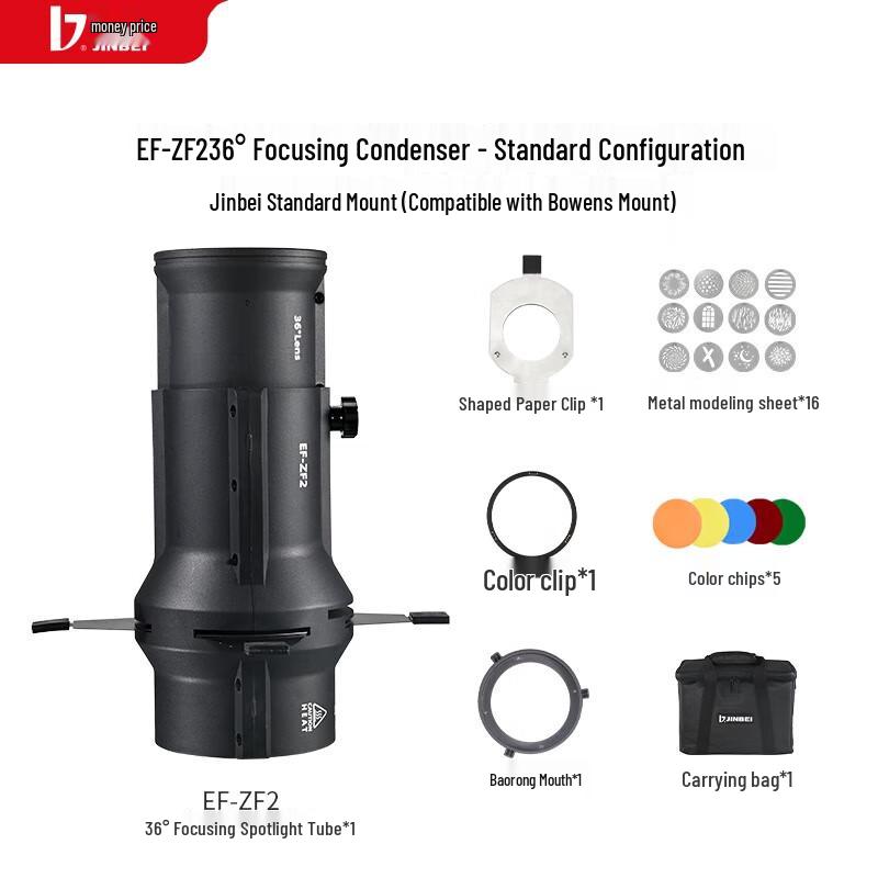 JINBEI EF-ZF2 Focusing Condenser with 36° Lens