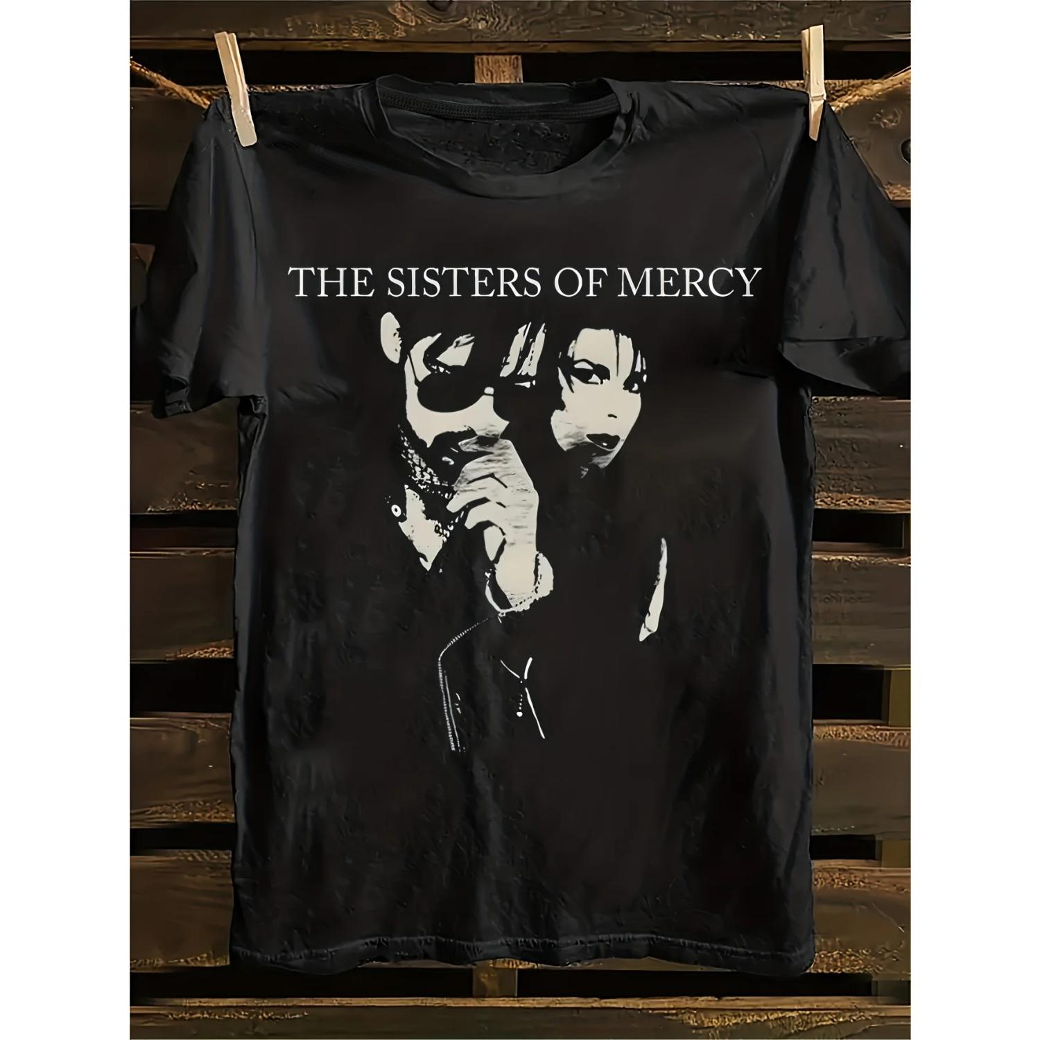 

A Compassionate Sisters Retro Rock Style Printed Women s Short Sleeved Tshirt Fashionable Versatile Loose Casual and Comfortable XXXXXL чорний