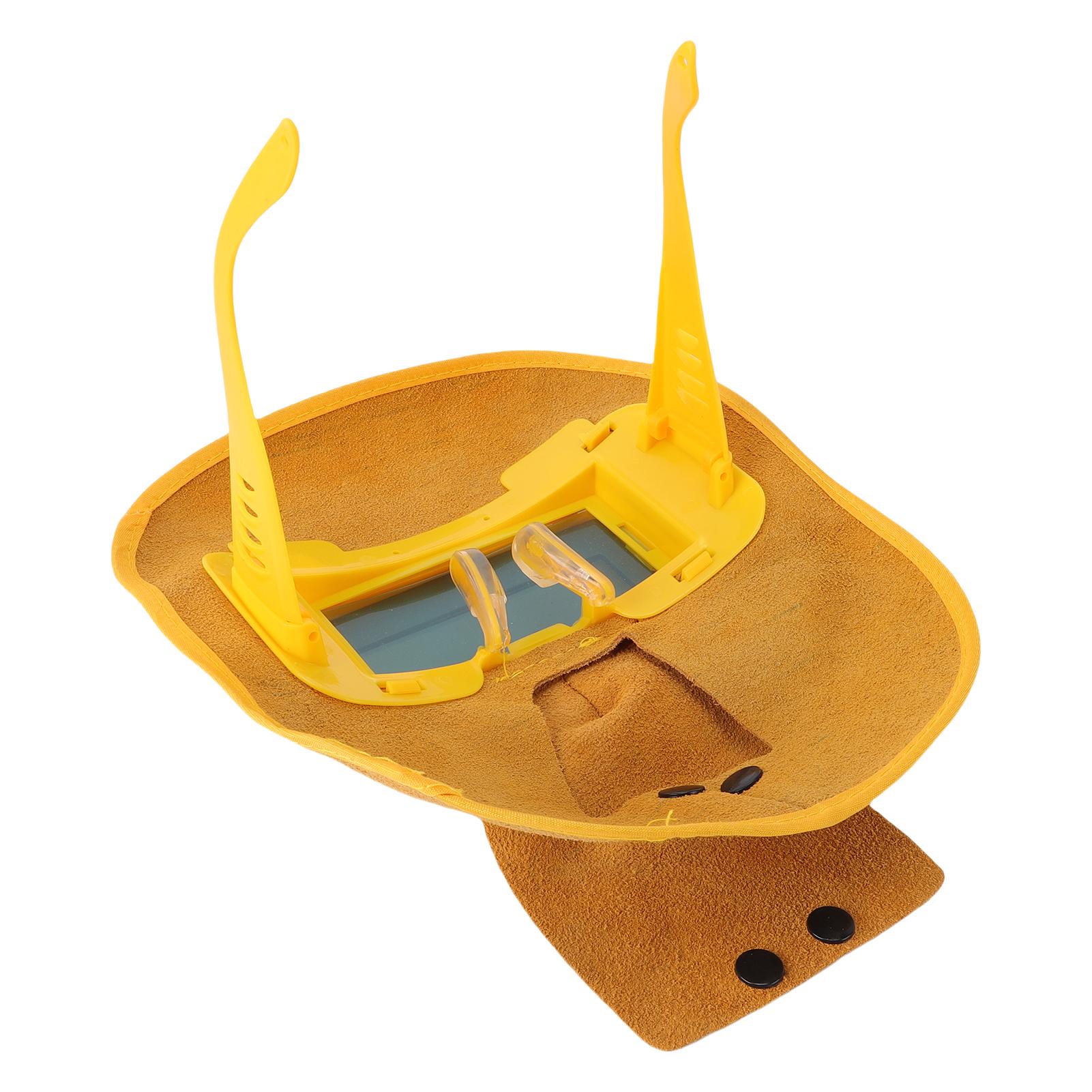 

Leather Welding Hood Pancake Welding Helmet Lightweight Heat Resist Welding for Electric Arc Welding Gas Welding