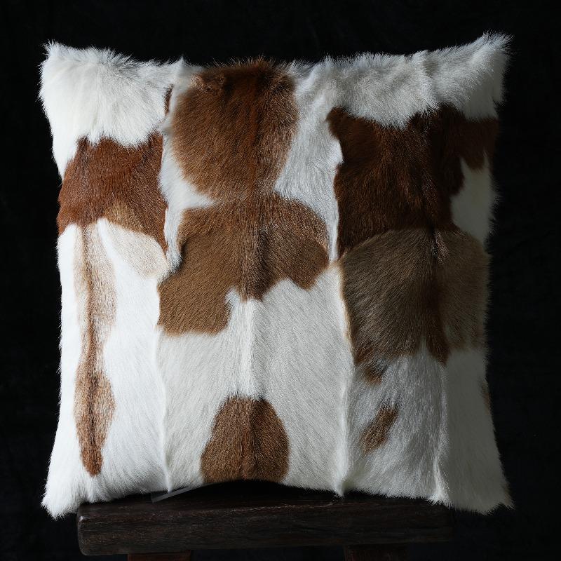 Plush Cow Print Pillowcase 50x50cm Double-sided Cushion Cover Artistic Color-block Throw Pillow Cover Home Decor