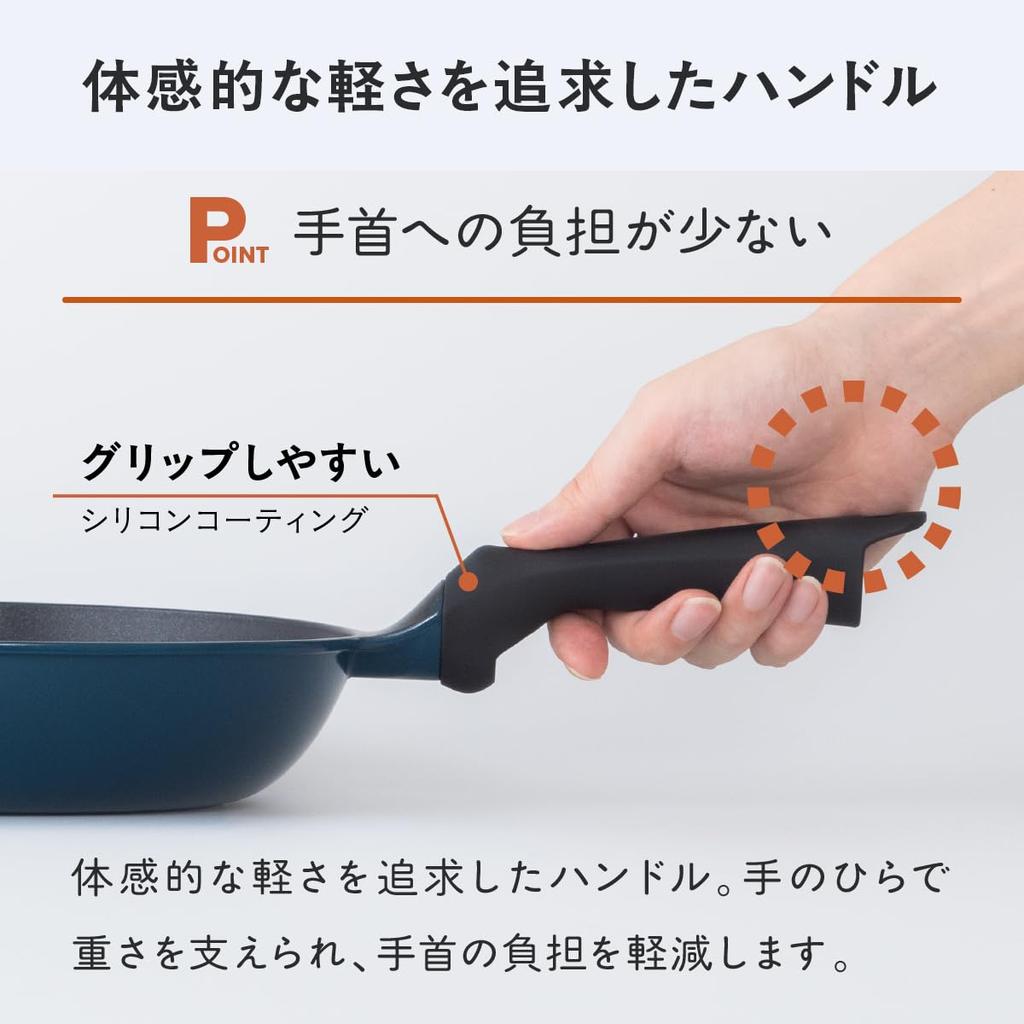 Atlas Frying Induction and Gas High Heat Daikin Easy To Aluminum Durable PFOA and PFOS Ultra-Lightweight Pan, 26cm, Compatible, Flat, Lightweight,