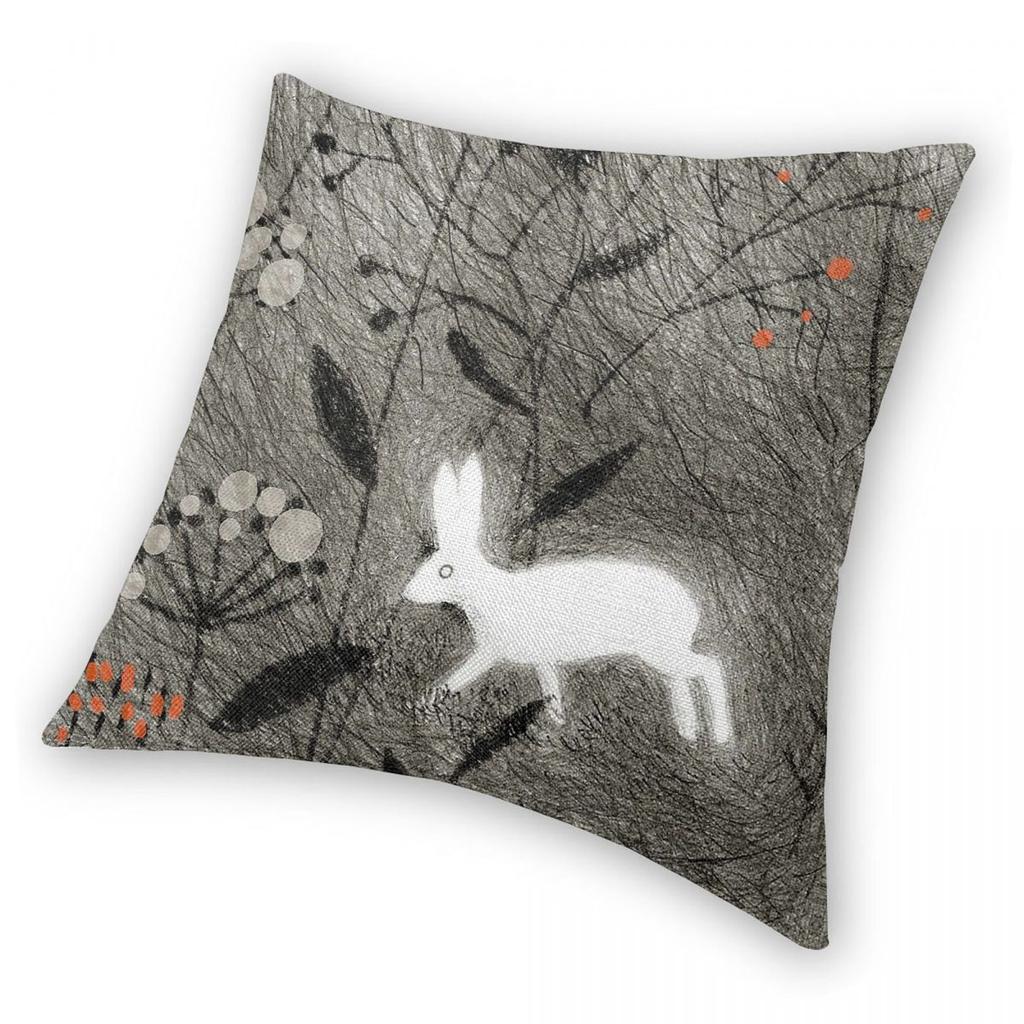 Hare Rabbit Bunny Animal Square Pillowcase Polyester Linen Velvet Printed Zip Decorative Pillow Case Sofa Seater Cushion Cover