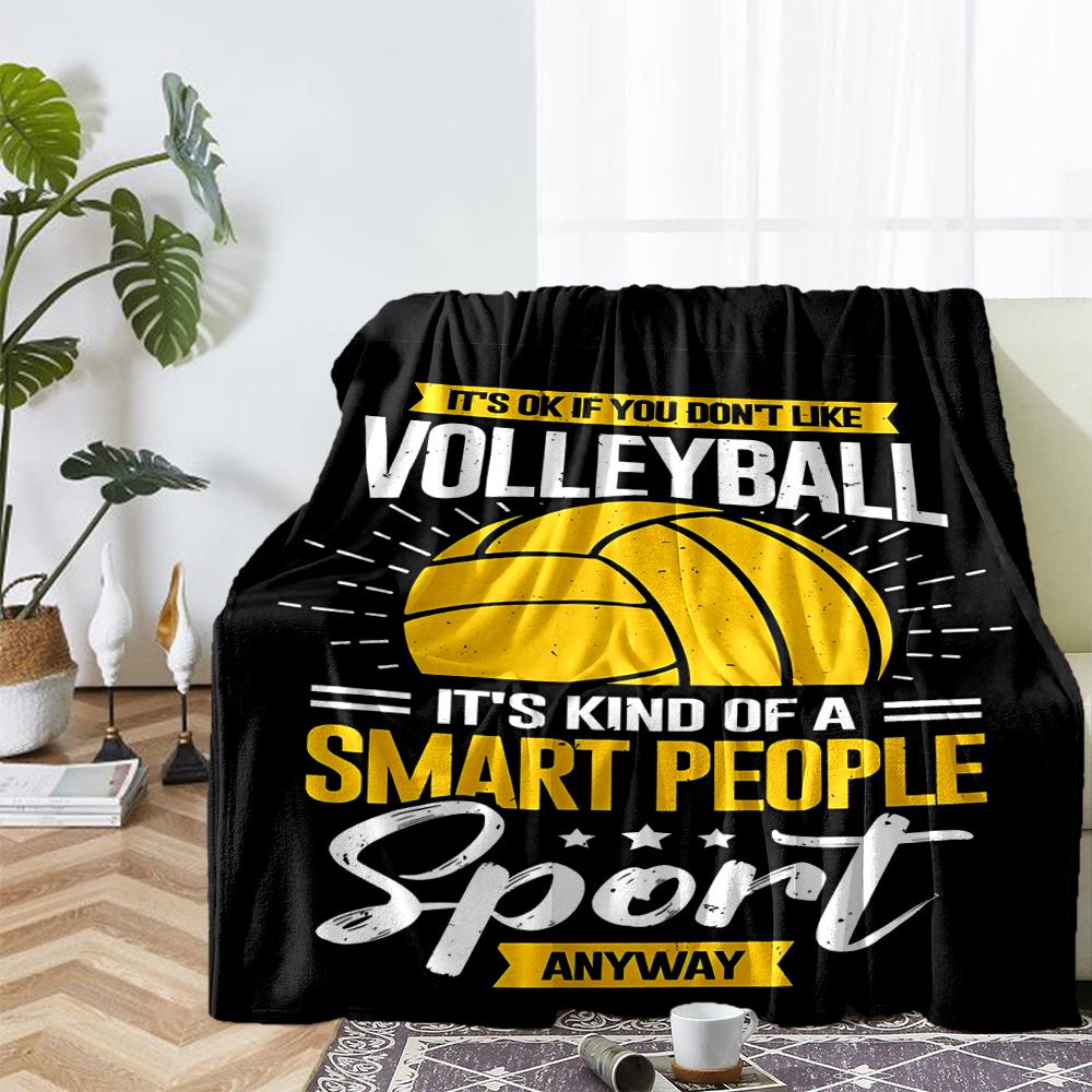 Volleyball Theme Printed Blanket - Perfect for Couch, Bed, Travel & Outdoor Use | Machine Washable, Cozy & Durable.